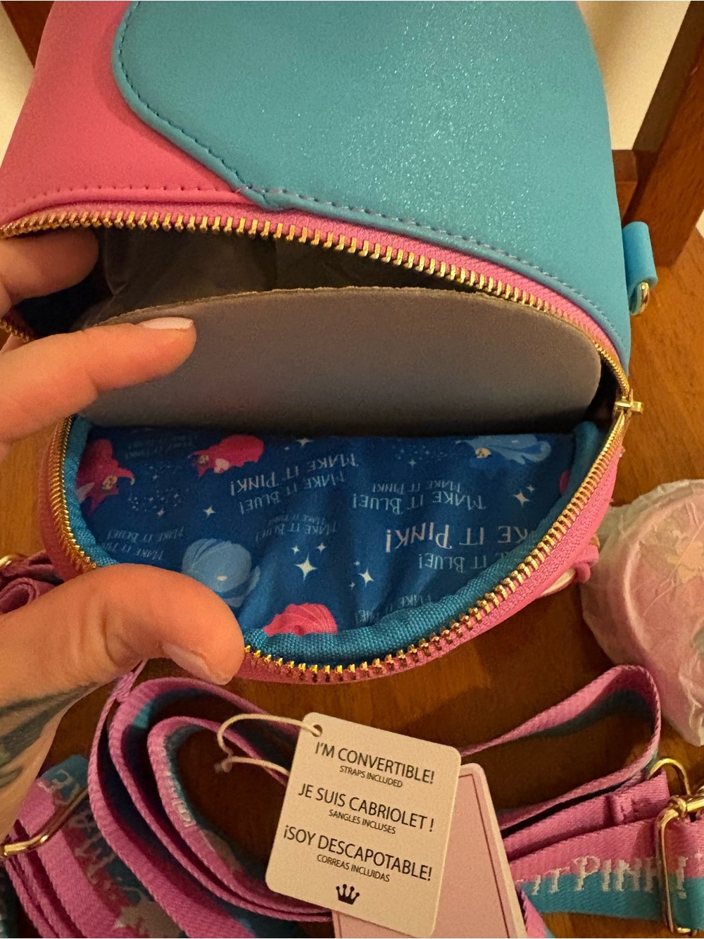 Loungefly Sleeping Beauty Convertible Mini Backpack - Picture 8 of 11